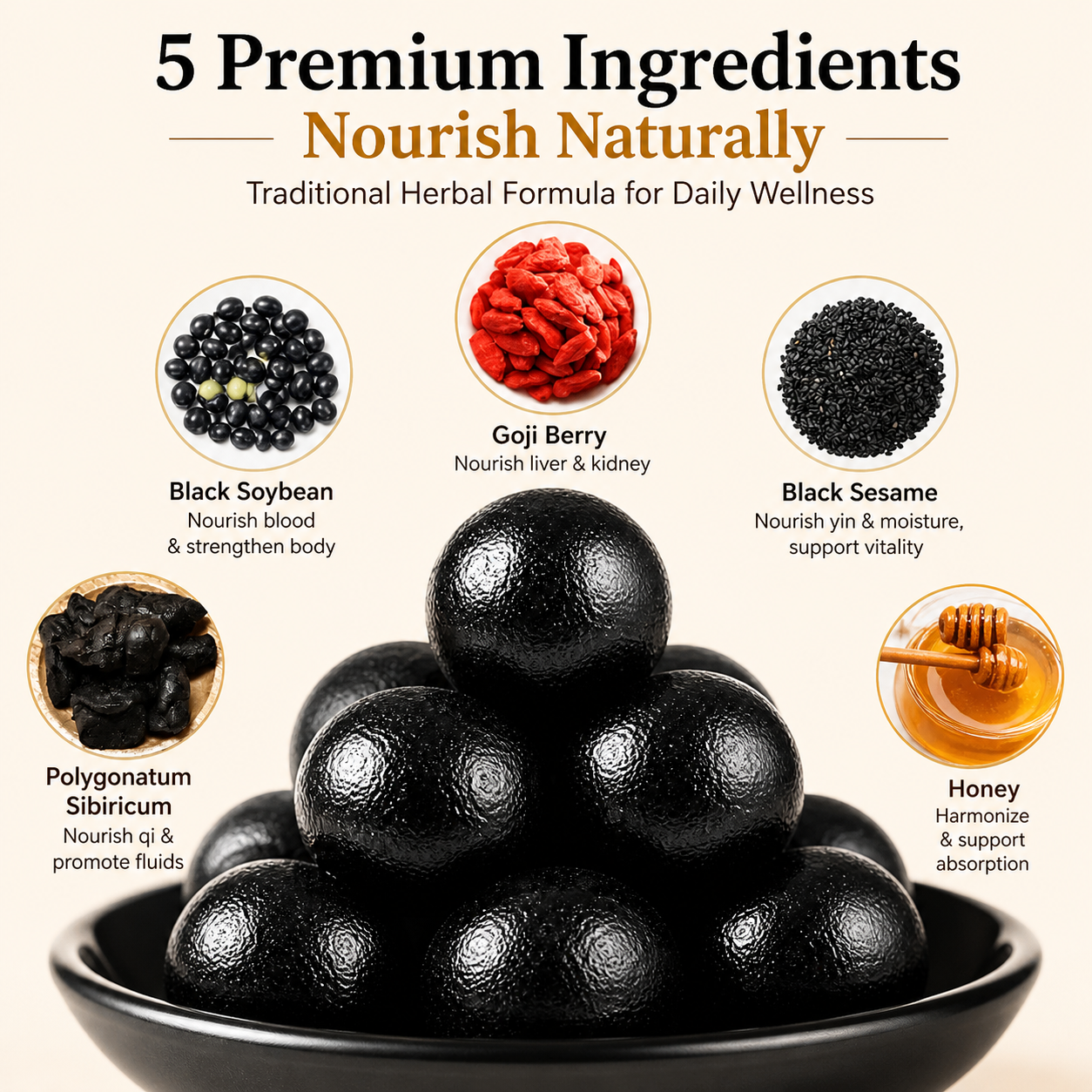 Black Sesame Herbal Balls